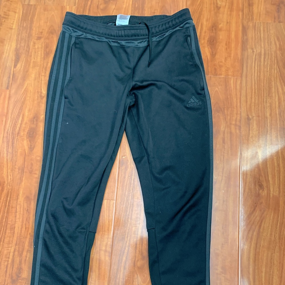 Adidas sweats with dark gray stripe